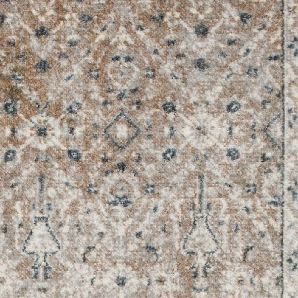 7' X 9' Gray Oriental Power Loom Washable Area Rug