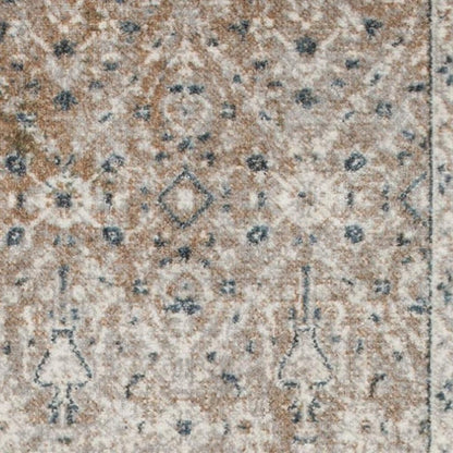 7' X 9' Gray Oriental Power Loom Washable Area Rug