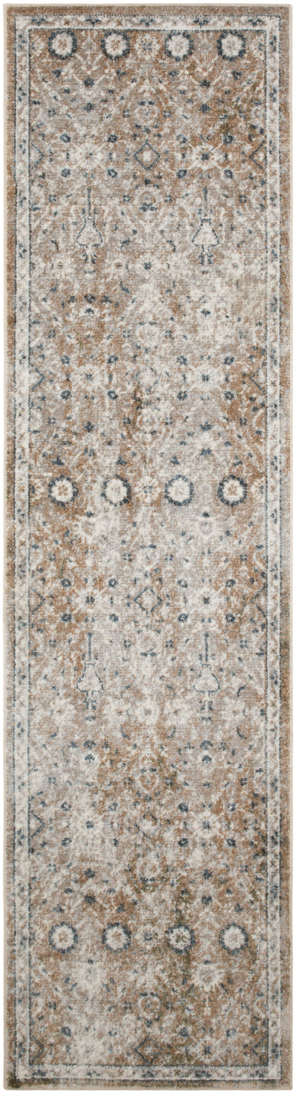 5' X 7' Gray Oriental Power Loom Washable Area Rug