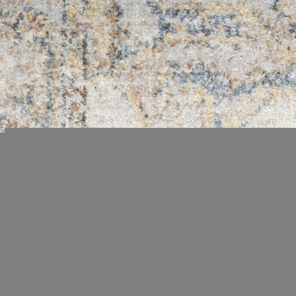 5' X 7' Gray Oriental Power Loom Washable Area Rug