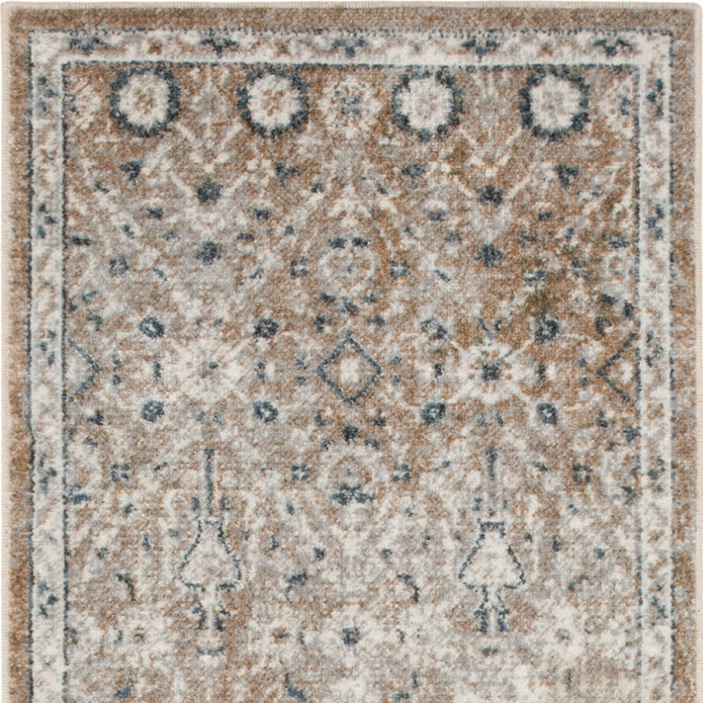 5' X 7' Gray Oriental Power Loom Washable Area Rug