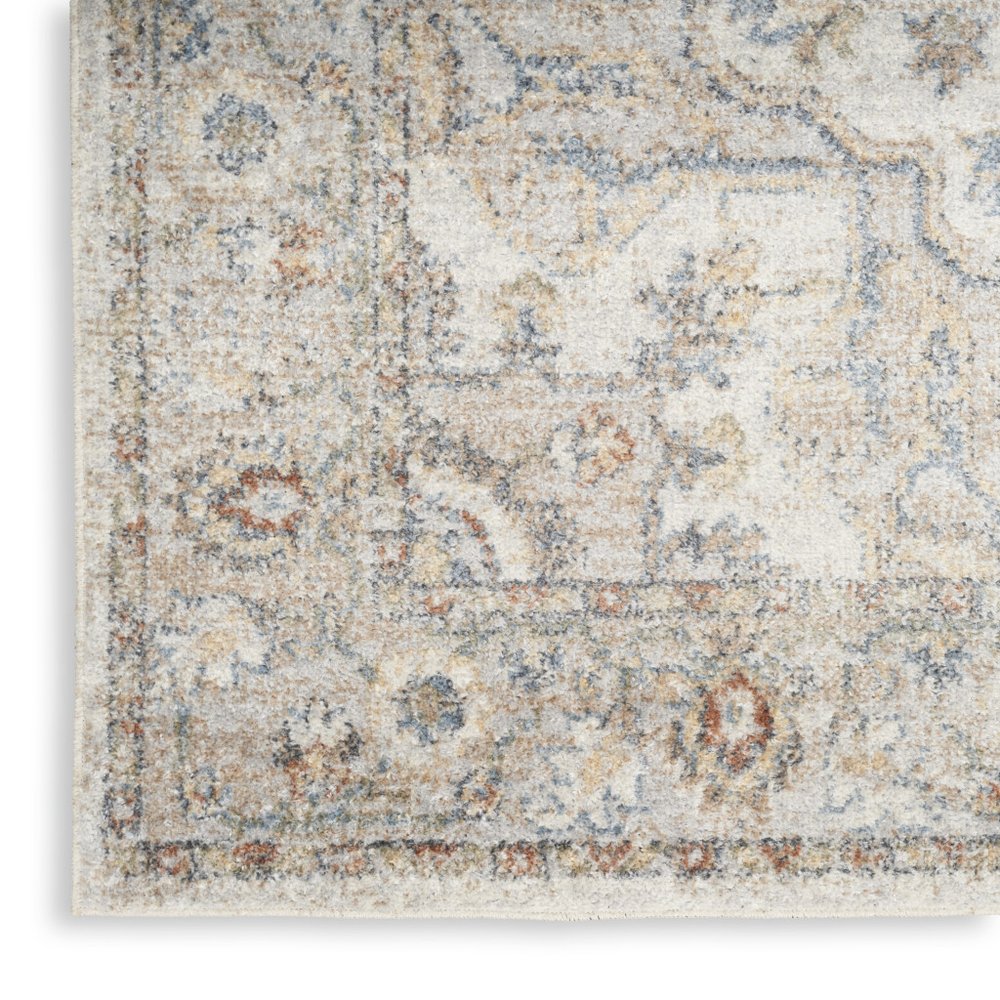 5' X 7' Gray Oriental Power Loom Washable Area Rug