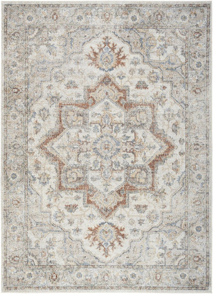 4' X 6' Gray Oriental Power Loom Washable Area Rug