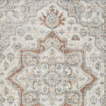 4' X 6' Gray Oriental Power Loom Washable Area Rug