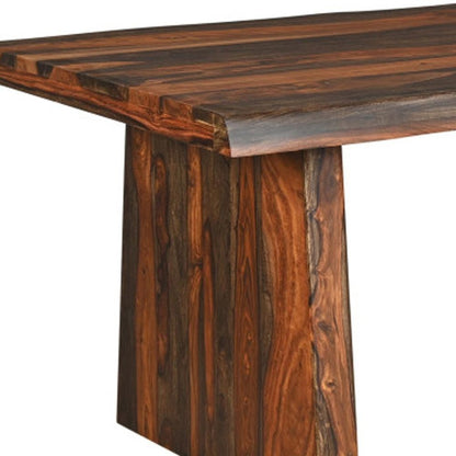 86" Dark Brown Solid Wood Dining Table