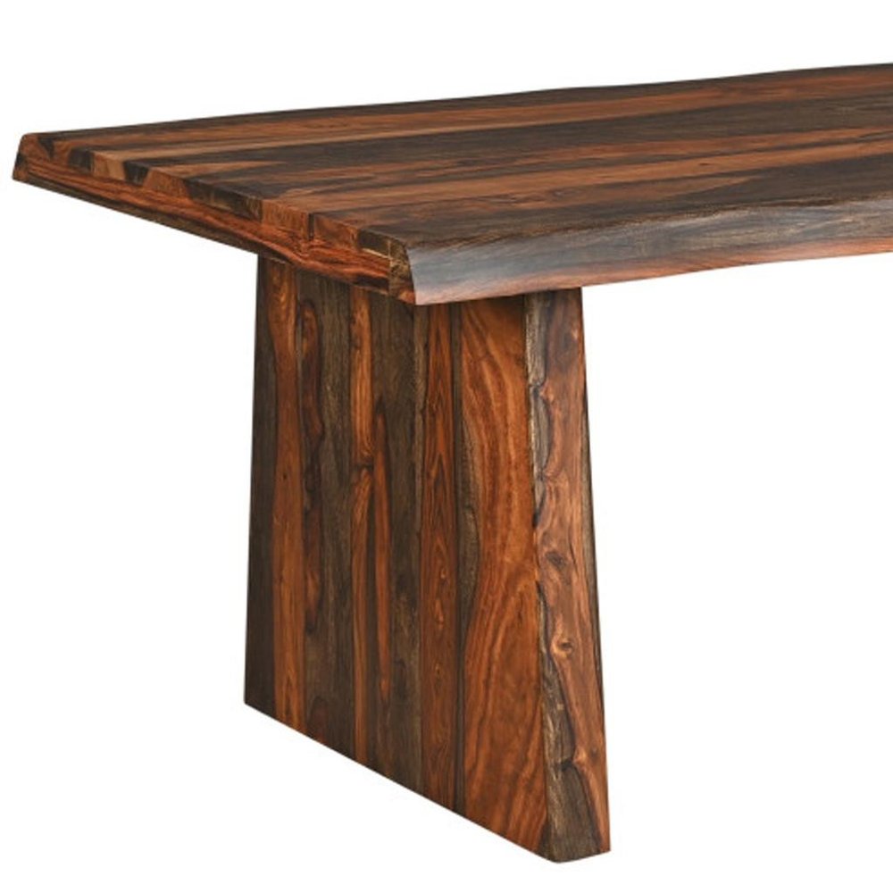 86" Dark Brown Solid Wood Dining Table