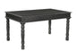 60" Black Solid Wood Dining Table