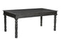 72" Black Solid Wood Dining Table