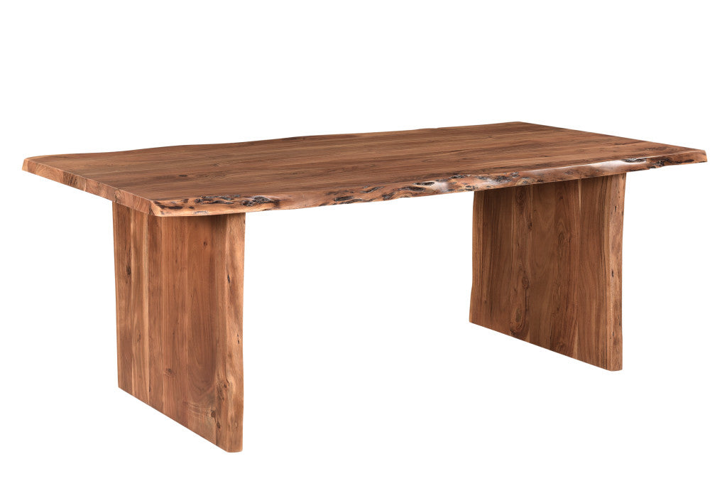 84" Brown Solid Wood Dining Table