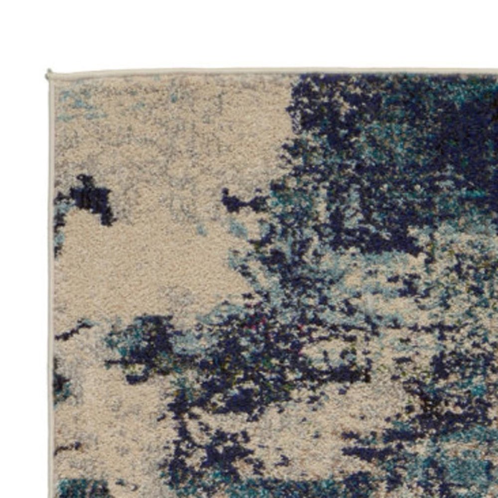 10' Ivory Abstract Power Loom Runner Rug