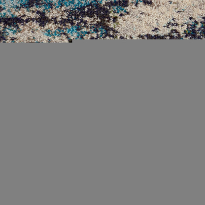 10' Ivory Abstract Power Loom Runner Rug