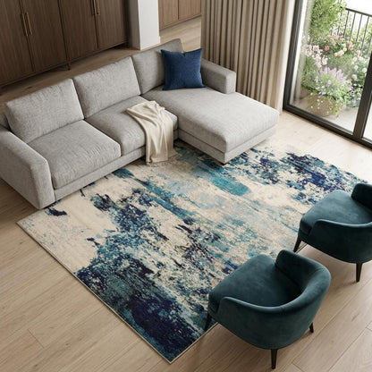 9' X 12' Ivory Abstract Power Loom Area Rug