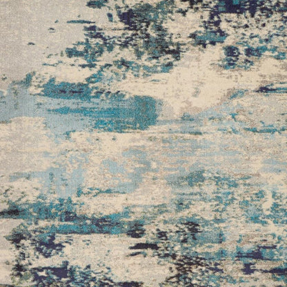 9' X 12' Ivory Abstract Power Loom Area Rug