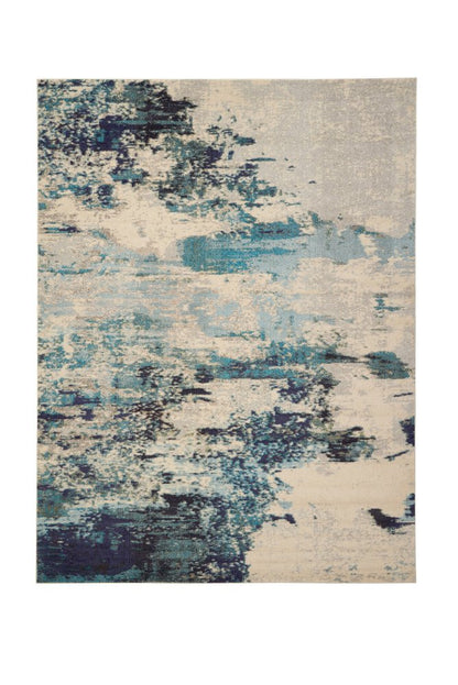 9' X 12' Ivory Abstract Power Loom Area Rug