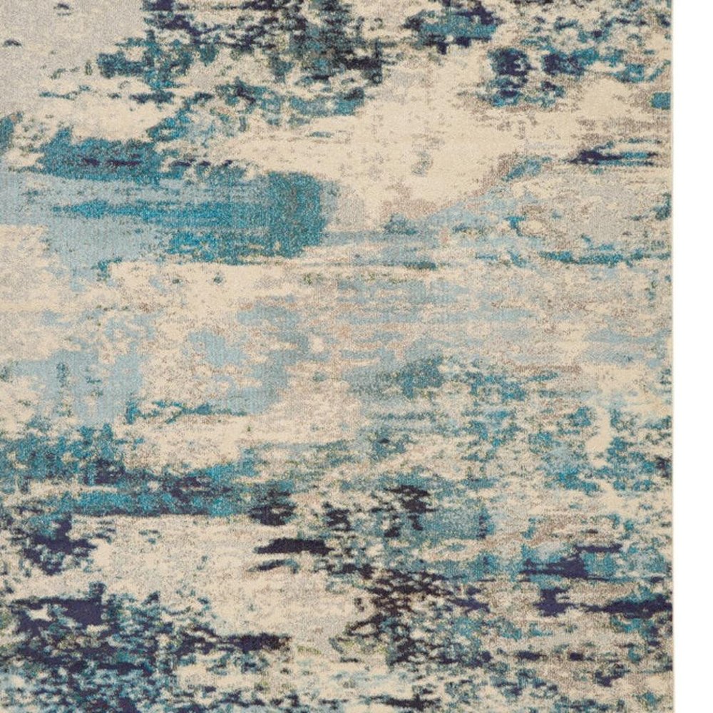 9' X 12' Ivory Abstract Power Loom Area Rug