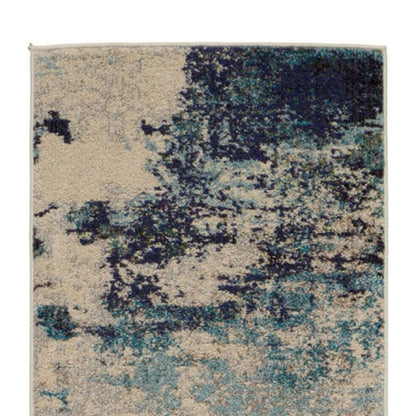 12' Ivory Abstract Power Loom Runner Rug