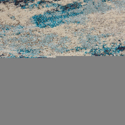 12' Ivory Abstract Power Loom Runner Rug
