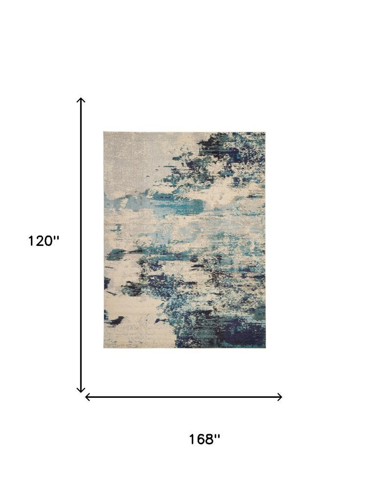 10' X 14' Ivory Abstract Power Loom Area Rug