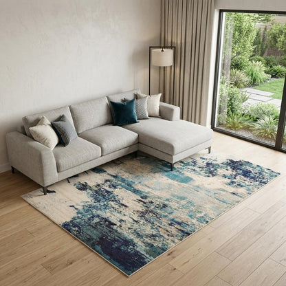 10' X 14' Ivory Abstract Power Loom Area Rug