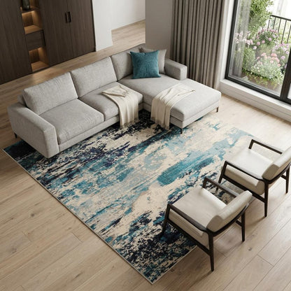 8' X 11' Ivory Abstract Power Loom Area Rug