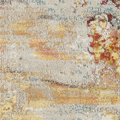 10' X 14' Blue and Gray Abstract Power Loom Area Rug