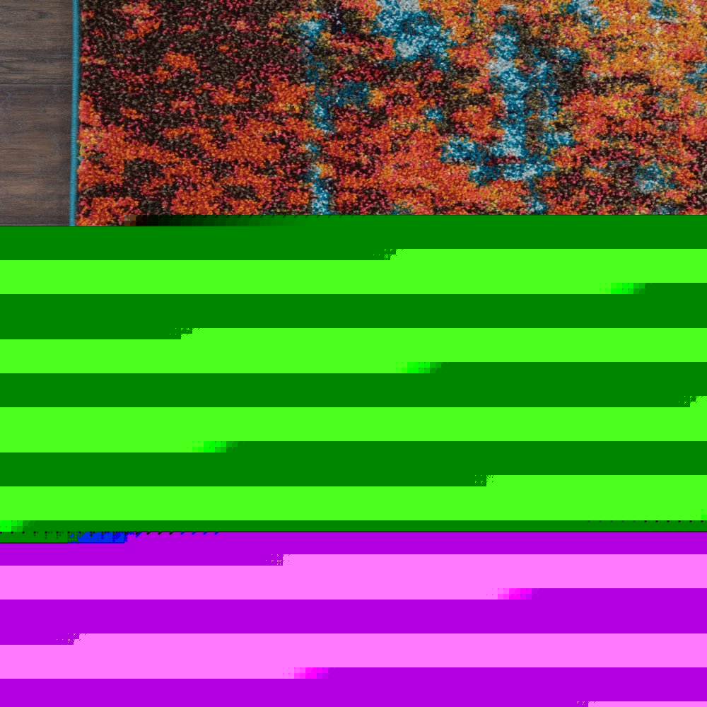10' X 14' Blue and Orange Abstract Power Loom Area Rug
