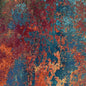 7' X 10' Blue and Orange Abstract Power Loom Area Rug