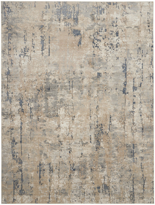 9' X 12' Beige Abstract Power Loom Area Rug