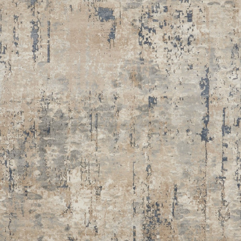 9' X 12' Beige Abstract Power Loom Area Rug