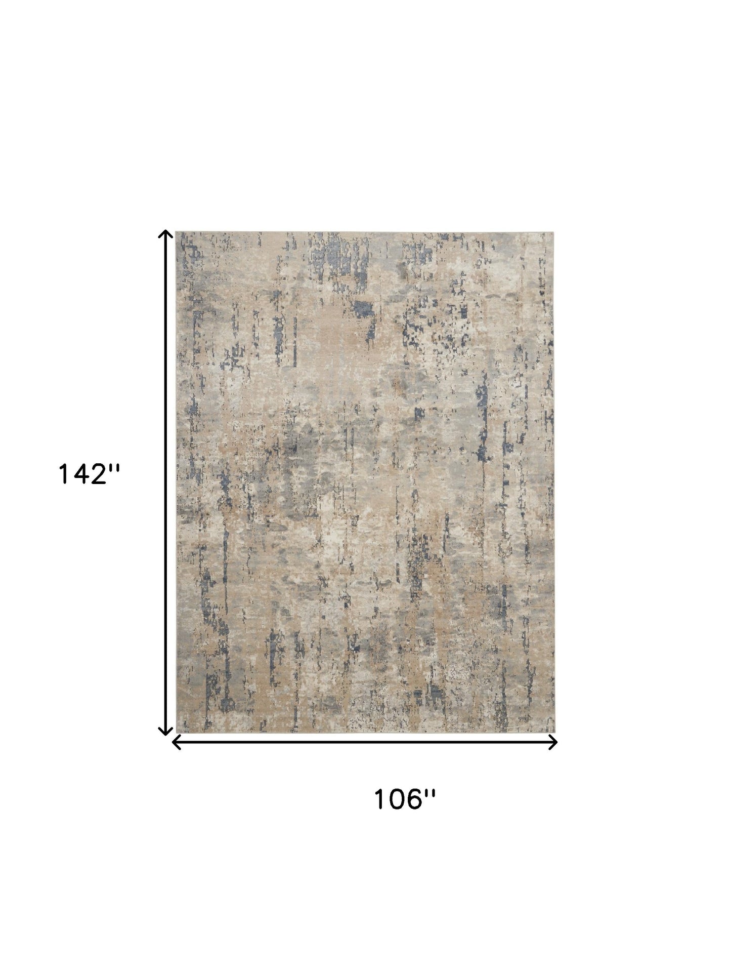 9' X 12' Beige Abstract Power Loom Area Rug