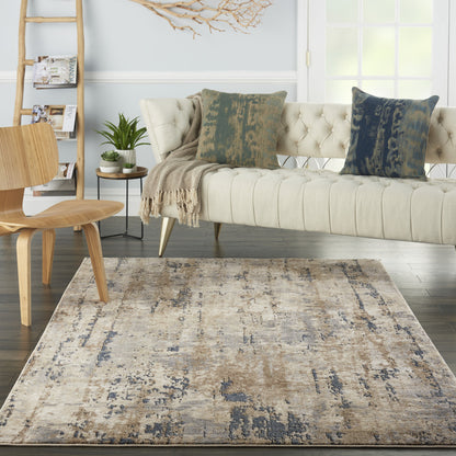 6' X 9' Beige Abstract Power Loom Area Rug