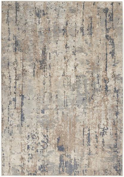 6' X 9' Beige Abstract Power Loom Area Rug