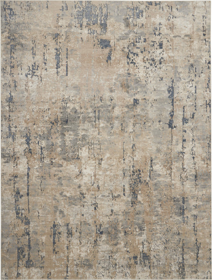 7' X 10' Beige Abstract Power Loom Area Rug