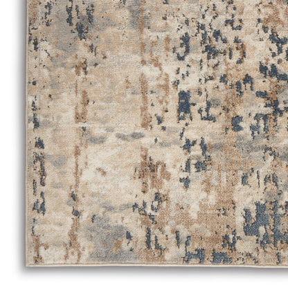 7' X 10' Beige Abstract Power Loom Area Rug