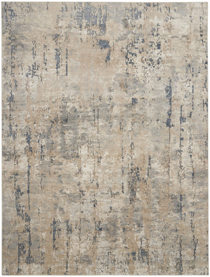 7' X 10' Beige Abstract Power Loom Area Rug