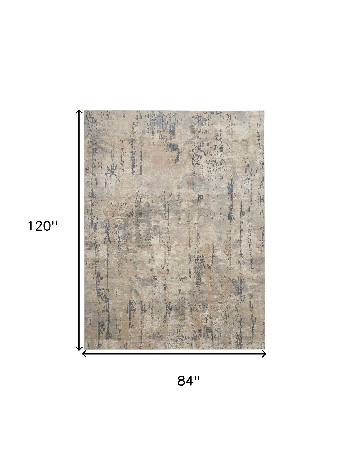 7' X 10' Beige Abstract Power Loom Area Rug