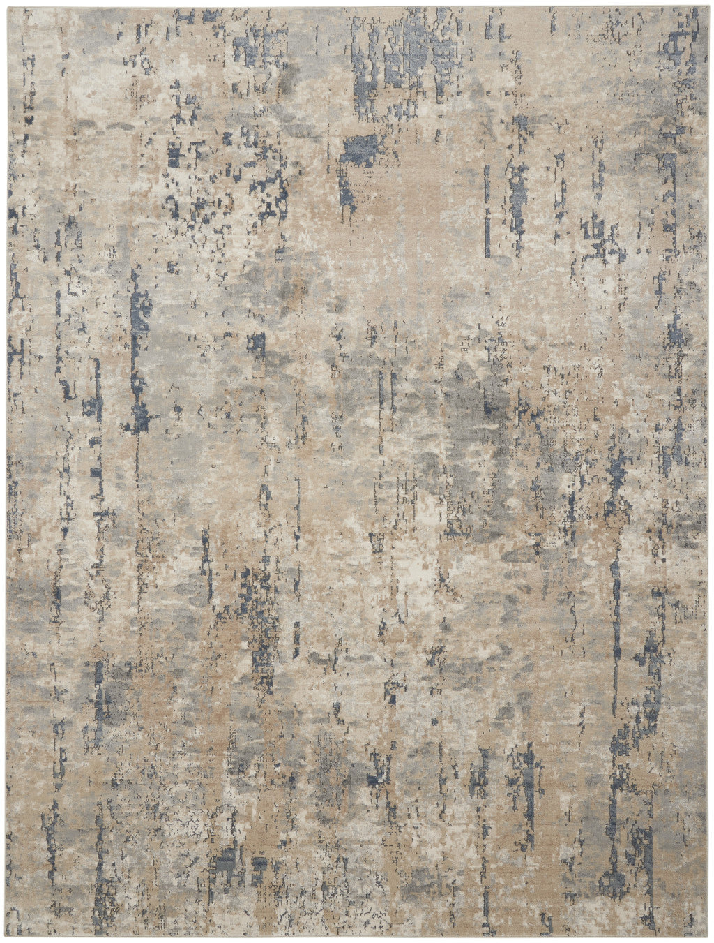 8' X 10' Beige Abstract Power Loom Area Rug