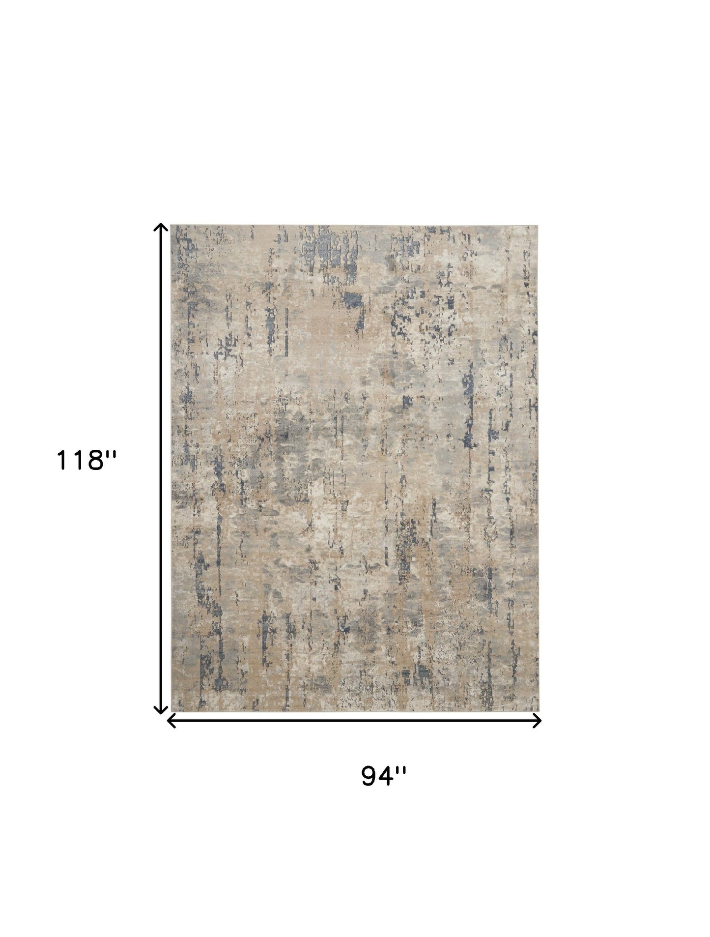 8' X 10' Beige Abstract Power Loom Area Rug