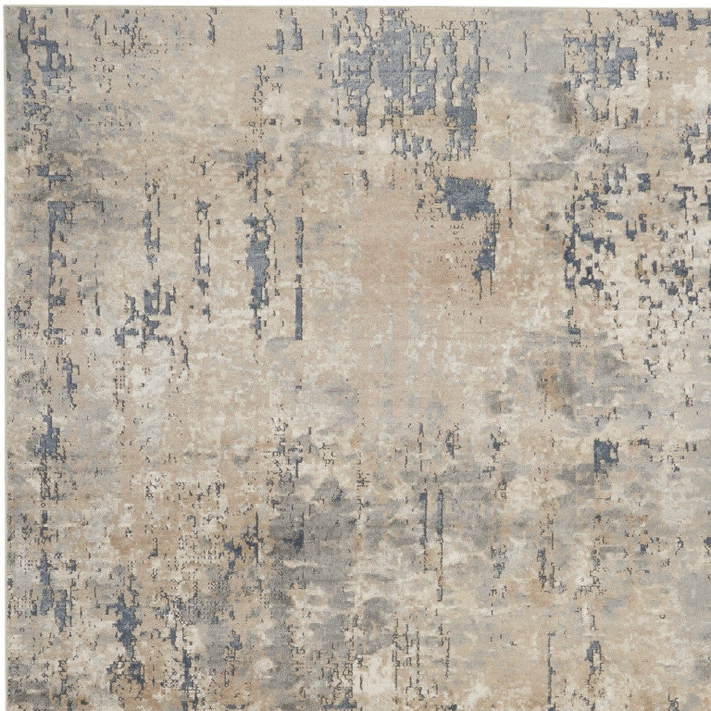 10' X 14' Beige Abstract Power Loom Area Rug