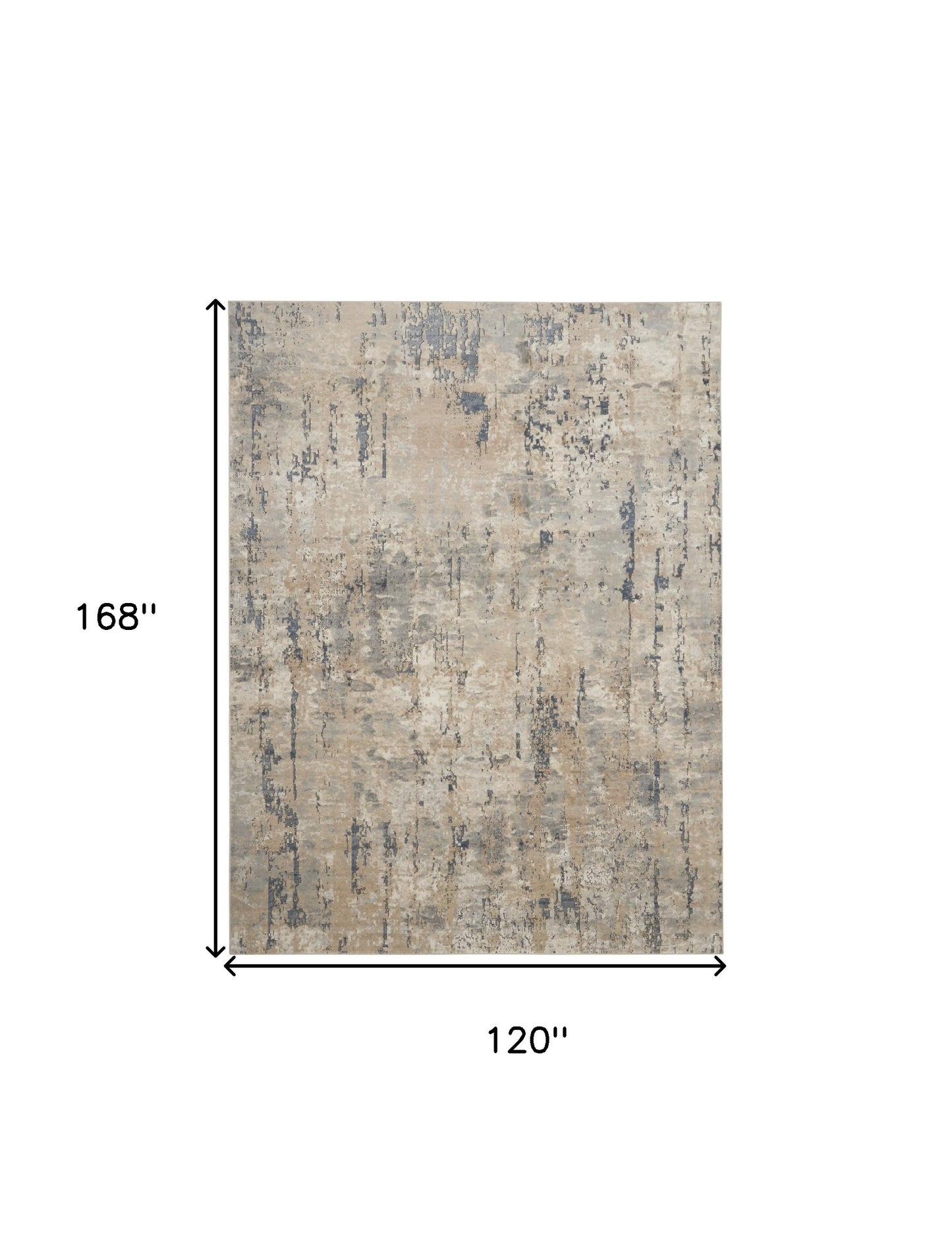 10' X 14' Beige Abstract Power Loom Area Rug