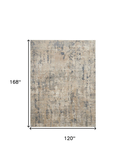 10' X 14' Beige Abstract Power Loom Area Rug