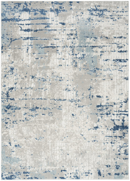 6' X 9' Ivory Abstract Power Loom Area Rug