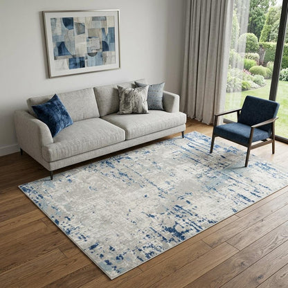 5' X 7' Ivory Abstract Power Loom Area Rug
