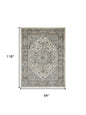 8' X 10' Ivory Floral Power Loom Area Rug