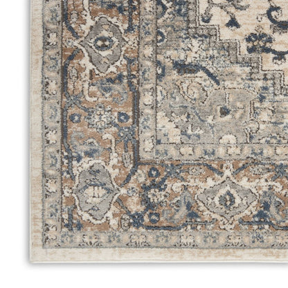 10' X 14' Ivory Floral Power Loom Area Rug