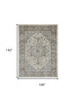 9' X 12' Ivory Floral Power Loom Area Rug