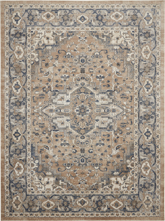 8' X 10' Ivory Floral Power Loom Area Rug