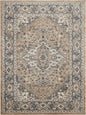 8' X 10' Ivory Floral Power Loom Area Rug