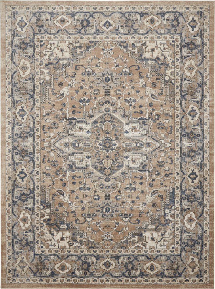 8' X 10' Ivory Floral Power Loom Area Rug