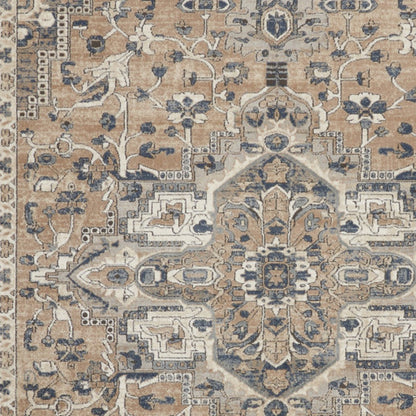 7' X 10' Ivory Floral Power Loom Area Rug